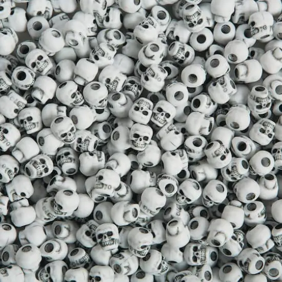 The Beadery&reg; White Plastic Skull Pony Beads, 10mm {1}