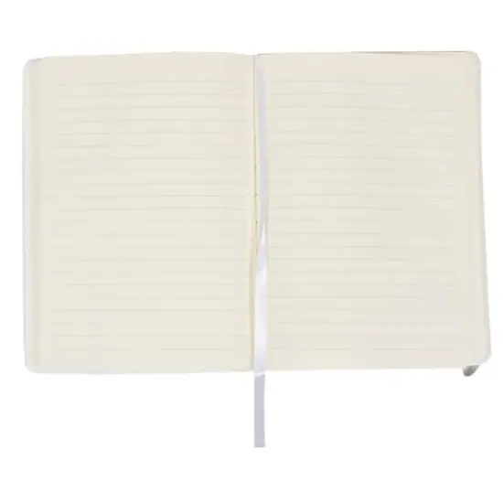 JAM Paper Medium Hardcover Notebook with Elastic Band White {6}