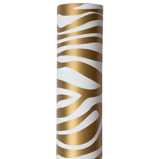 JAM Paper Safari Gold & White Zebra Gift Wrap, 2ct. {4}