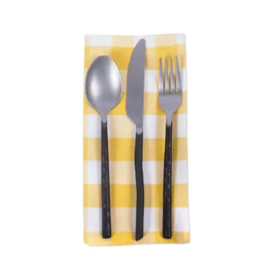 DII&reg; Checkers Dinner Napkins, 6ct. Yellow/White {4}