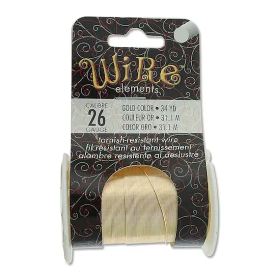 The Beadsmith&reg; Wire&trade; Elements 26 Gauge Tarnish-Resistant Wire Gold {1}
