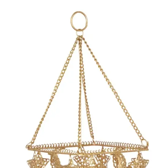 32" Gold Metal Traditional Sun & Stars Wind Chime {3}