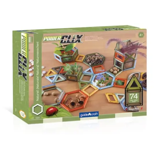 Guidecraft PowerClix® Natural Frames Magnetic Building Set {3}