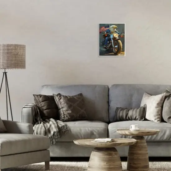 Stupell Industries Patriotic Eagle Motorcycle Wall Plaque Art {3}