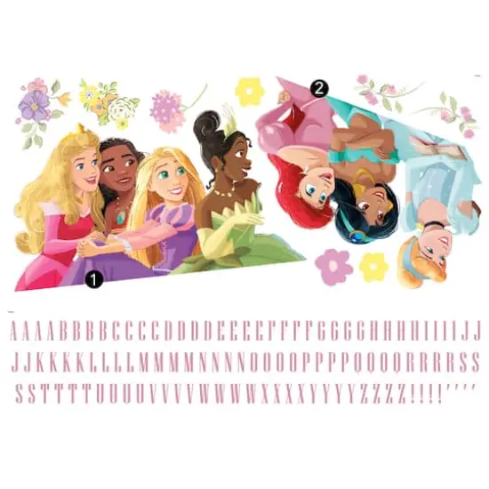 RoomMates Disney Princesses Peel & Stick Giant Wall Decal Set with Alphabet {1}