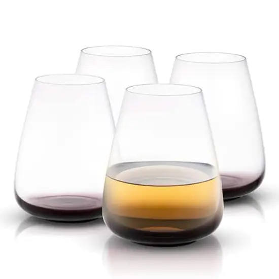 JoyJolt® 23.1oz. Black Swan Stemless White Wine Glasses, 4ct. {1}