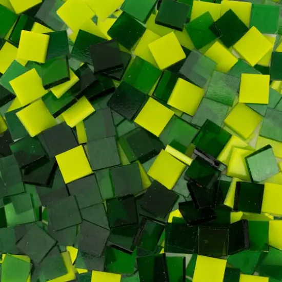 Oceanside Compatible&trade; Small Green Mosaic Stained Glass Squares, 8oz. {3}