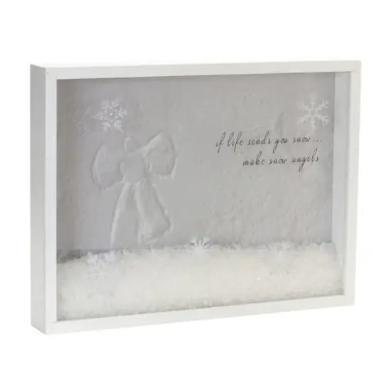 15.75" Winter Snow Angels Shadow Box Tabletop D&eacute;cor {1}