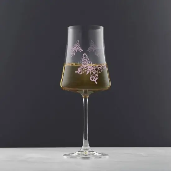 JoyJolt&reg; 19oz. Meadow Butterfly Crystal White Wine Glass Set, 2ct. {6}