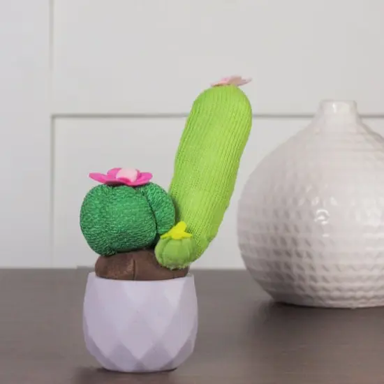 9" Artificial Triple Cacti in Pot {3}