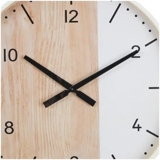 23.5" Woodgrain & White 2-Tone Wall Clock {10}