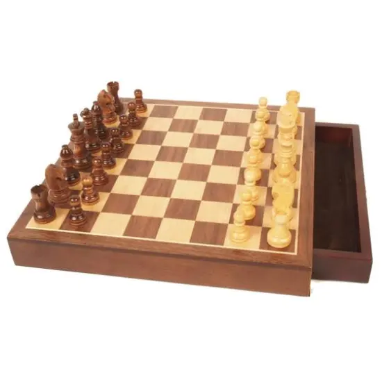 Walnut Wood Chess Set {1}