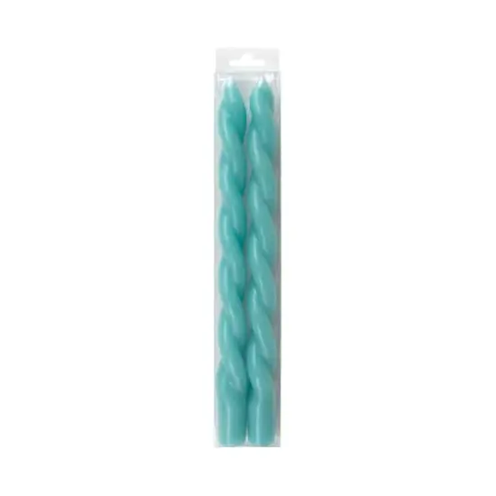 10" Unscented Twist Taper Candles, 2ct. by Ashland&reg; Teal {1}