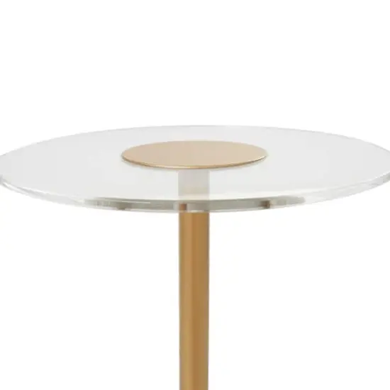 23" Clear Acrylic Accent Table with Gold Stand {5}
