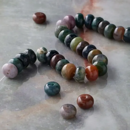 Green Agate Rondelle Beads, 8mm by Bead Landing&trade; {3}