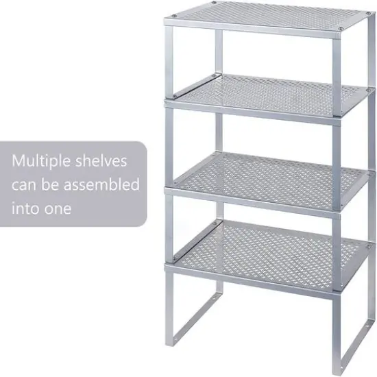 NEX&trade; Silver Stackable Metal Kitchen Cabinet & Counter Organizer {4}