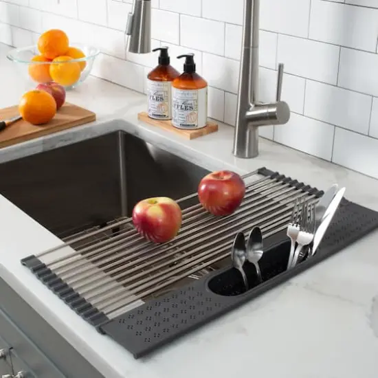Kitchen Details Over the Sink Drying Rack with Utensil Holder {13}