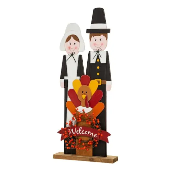 Glitzhome&reg; 36" Thanksgiving Pilgrim Couple Porch D&eacute;cor {1}