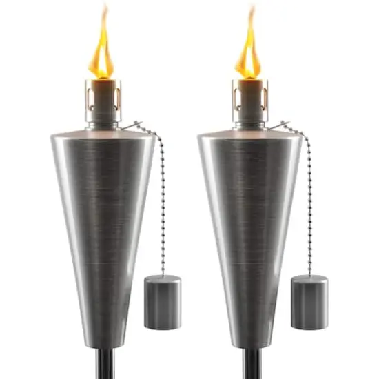 Sorbus 60" Matney Cone Stainless Steel Outdoor Torches , 2ct. {1}