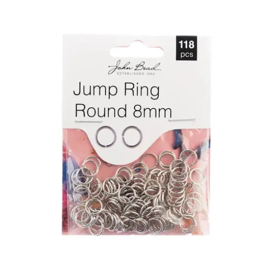 John Bead Must Have Findings 8mm Round Jump Ring, 118ct. Antique Silver {1}