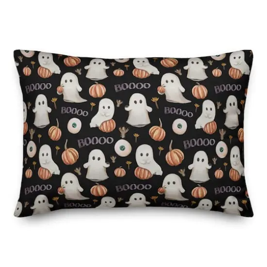 Boo Ghost Pattern Throw Pillow {1}