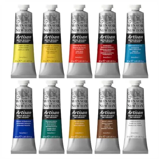 Winsor & Newton&trade; Artisan Water Mixable Oil Colour&trade; 10 Color Paint Tube Set {3}