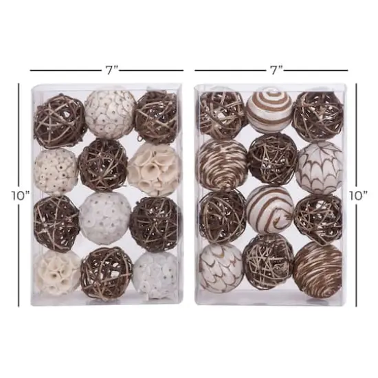 3" Natural Dried Floral Vase Filler Orb Set {5}