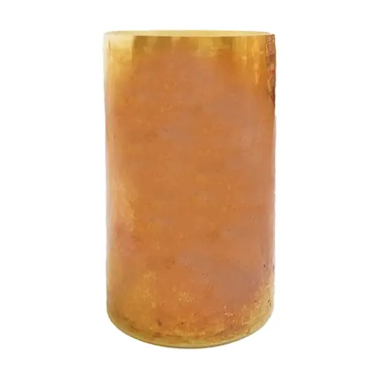 Hello Honey&reg; 8" Orange Iridescent Glass Hurricane Vase {1}