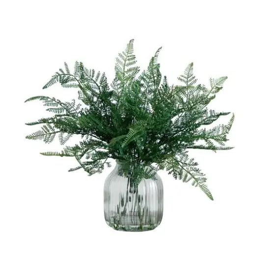 17" Forest Fern Arrangement in Glass Vase {1}