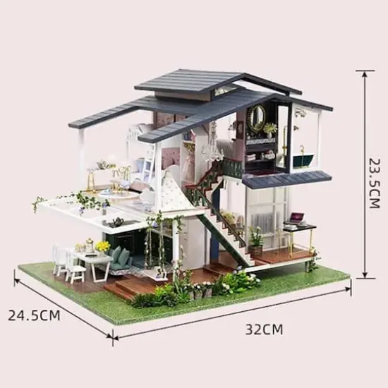 Wizardi Miniature Roombox: Villa Monet's Garden Dollhouse Kit {3}