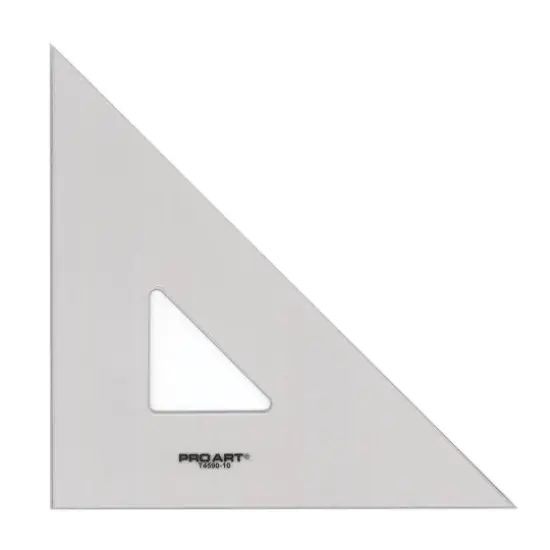 Pro Art&reg; 10" Smoke 45/90 Triangle With Ink Edge & Finger Lift {3}