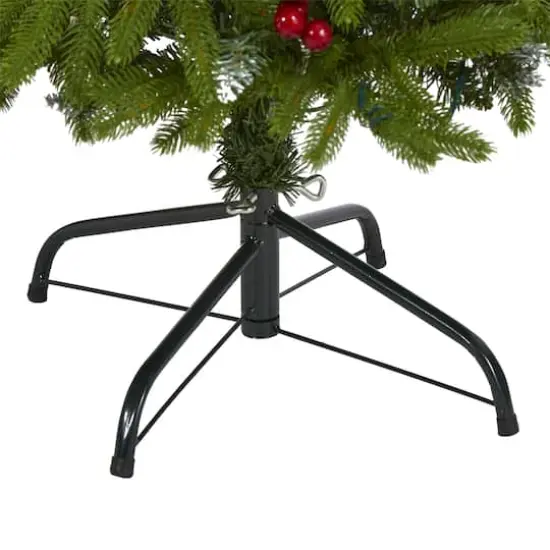 4ft. Pre-Lit Snow Tipped Portland Spruce Artificial Christmas Tree with Frosted Berries and Pinecones, Clear LED Lights {5}