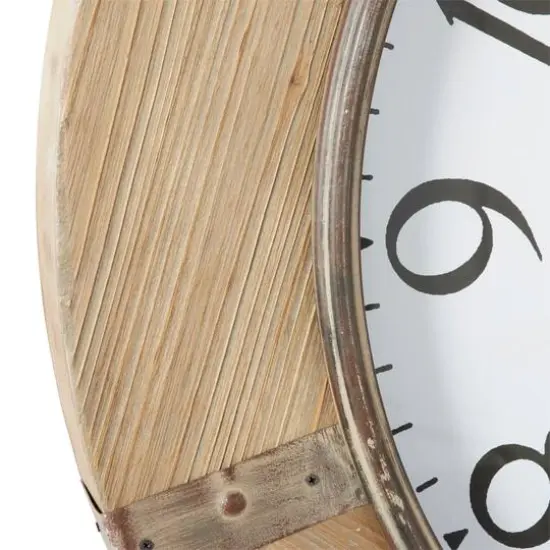 Brown Rustic Wood Wall Clock, 32" x 32" {4}