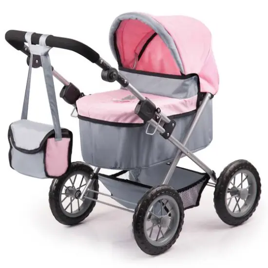 Bayer Design Trendy Pink & Gray Fairy Pram & Travel Bed Set {3}