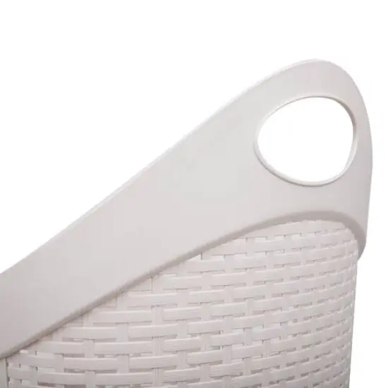 Mind Reader 60L Wheeled Hamper with Cutout Handle Ivory {10}