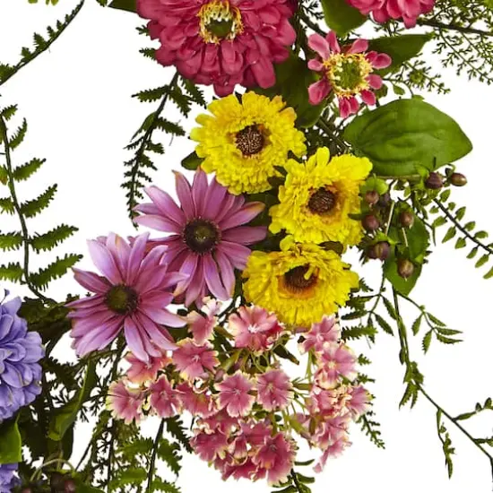 22" Mixed Flower Wreath {4}