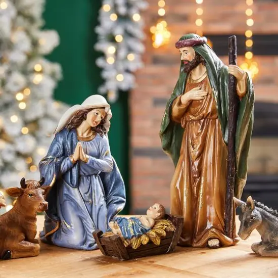 Glitzhome&reg; 10" Nativity Figurine Set {4}