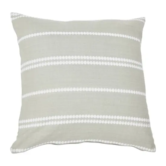 Hello Honey&reg; Gray Square Embroidered Multistripe Cotton Pillow Cover {1}