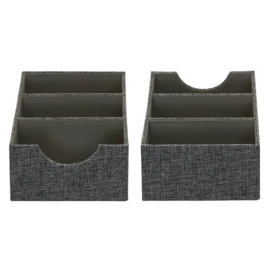 Household Essentials 3-Compartment Drawer Organizers, 2ct. Gray {8}