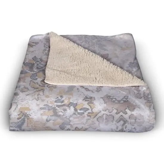 Faded Ornate Sherpa Fleece Blanket {3}