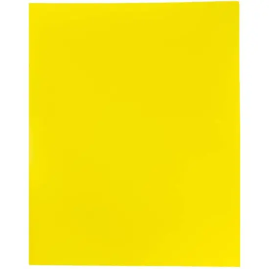JAM Paper 9.5" x 11.5" Plastic 2 Pocket School POP Folders, 6ct. Yellow {7}