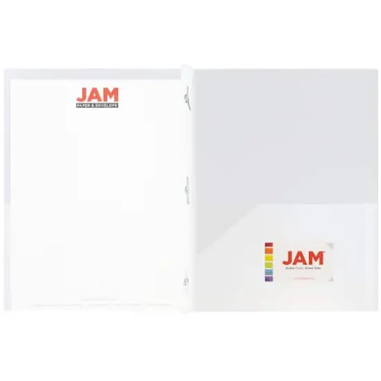 JAM Paper 9.5" x 11" Plastic 2 Pocket School POP Folders with Clasps, 6ct. Clear {5}