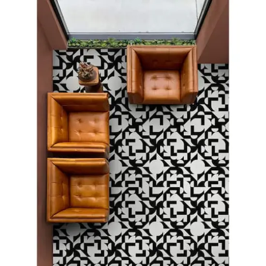 Very Gay Paint Gia Metric Peel & Stick Floor Tiles, 10ct. Black and White {5}