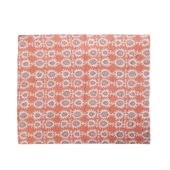 Hello Honey&reg; 60" Orange Patterned Cotton Voile Throw {1}
