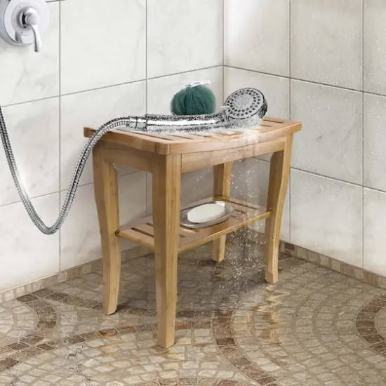 Sorbus Bamboo Shower Bench {3}