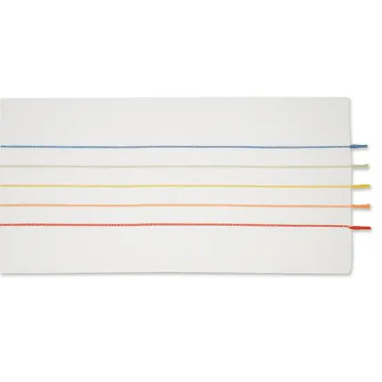 DII&reg; 108" Striped Tassel Table Runner Rainbow Stripe/White {5}