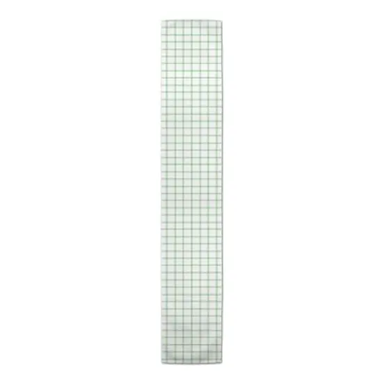 90" Green Grid Pattern Poly Twill Table Runner {1}