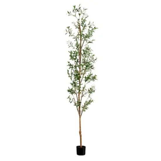 9ft. Potted Artificial Olive Tree with Natural Trunk {5}