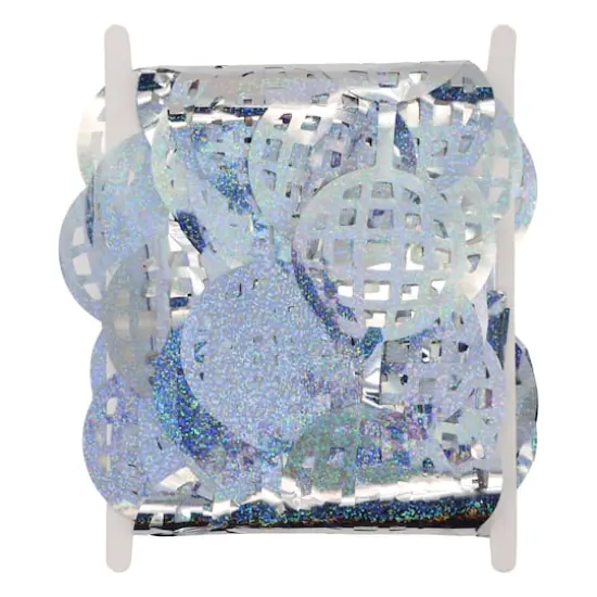 6.5ft. Silver Holographic Disco Ball Fringe Curtain by Celebrate It&trade; {3}