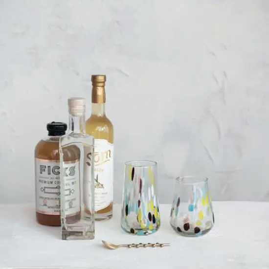 Hello Honey&reg; 12.5oz. Blown Confetti Drinking Glasses, 6ct. {4}